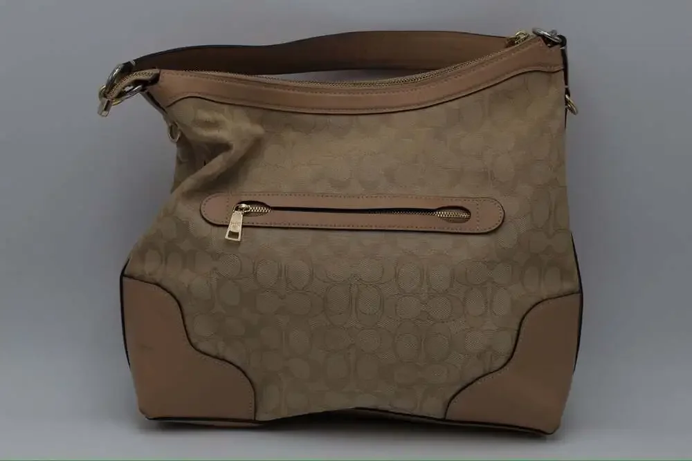 Coach F34824 Ivie Hobo Bag Khaki Light Khaki Signature Jacquard